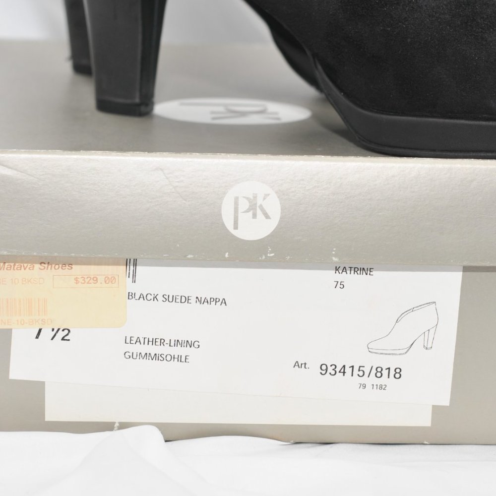 Designer "Peter Kaiser" Soft Black Suede Booties - Picture 11 of 14